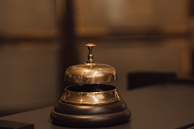 Service bell on a hotel counter